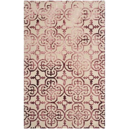 SAFAVIEH Dip Dyed Hand Tufted Rectangle Rug- Beige - Maroon- 9 x 12 ft. DDY711G-9